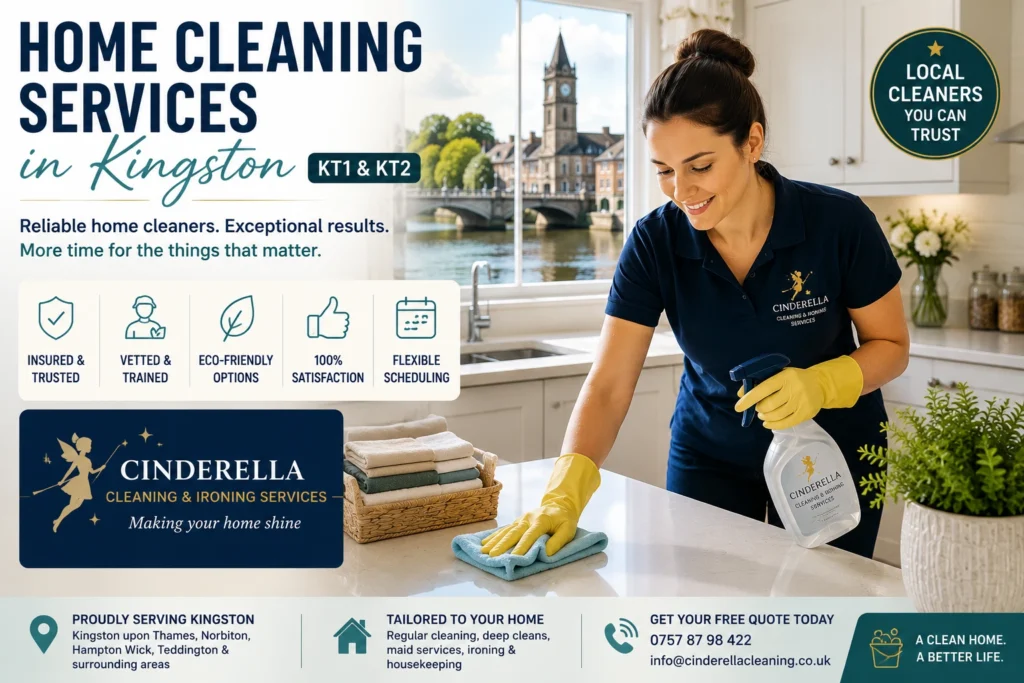 Trusted home cleaners providing house cleaning and maid services in Kingston upon Thames KT1 and KT2