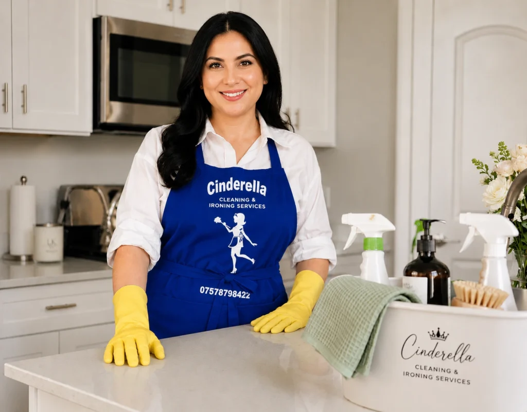Professional home cleaner providing house cleaning services in SW London kitchen